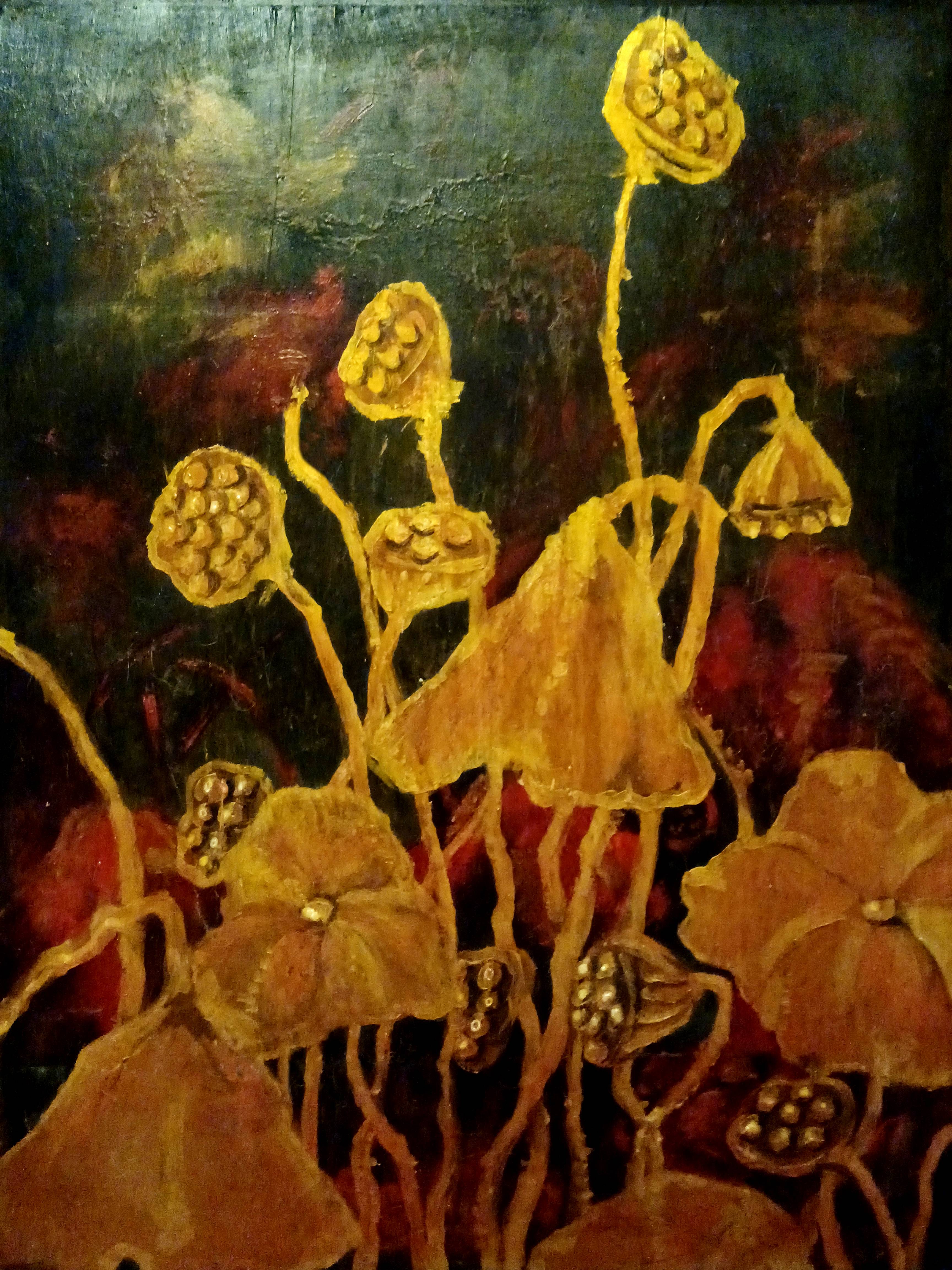 漆画 金秋荷塘 刘黎明(1).jpg